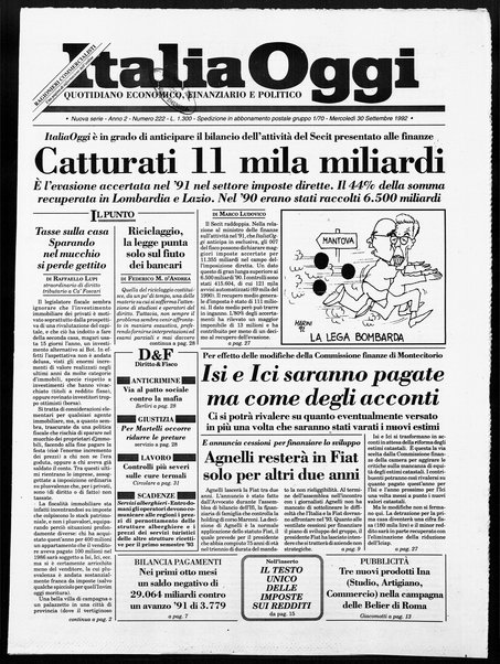 Italia oggi : quotidiano di economia finanza e politica